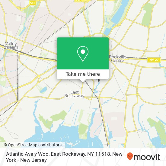 Mapa de Atlantic Ave y Woo, East Rockaway, NY 11518