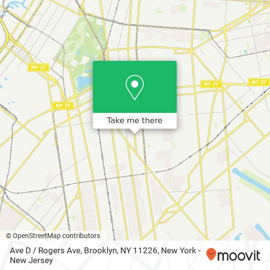 Mapa de Ave D / Rogers Ave, Brooklyn, NY 11226