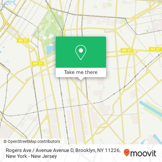 Mapa de Rogers Ave / Avenue Avenue D, Brooklyn, NY 11226