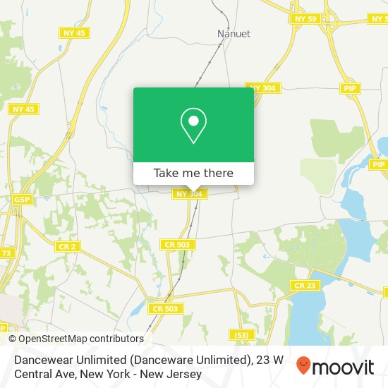 Mapa de Dancewear Unlimited (Danceware Unlimited), 23 W Central Ave