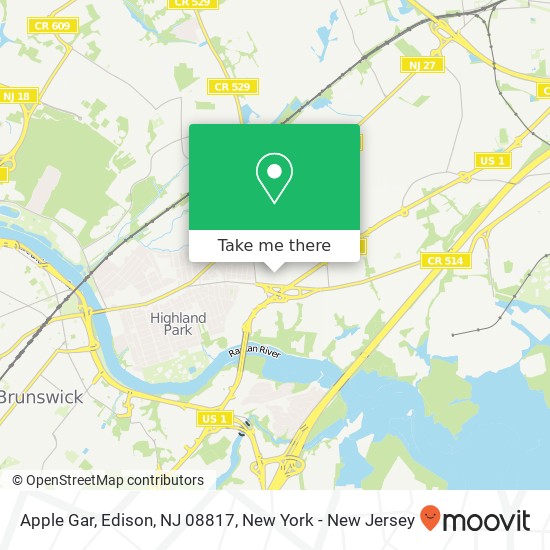 Mapa de Apple Gar, Edison, NJ 08817