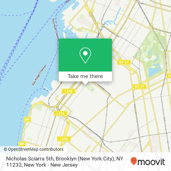 Nicholas Sciarra 5th, Brooklyn (New York City), NY 11232 map