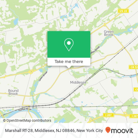 Mapa de Marshall RT-28, Middlesex, NJ 08846