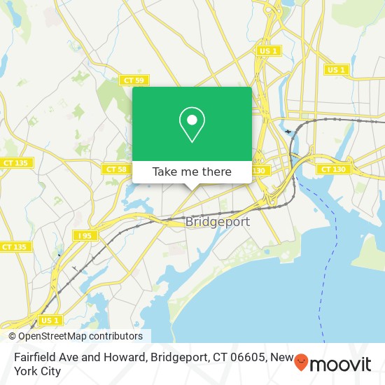 Mapa de Fairfield Ave and Howard, Bridgeport, CT 06605