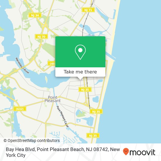 Bay Hea Blvd, Point Pleasant Beach, NJ 08742 map