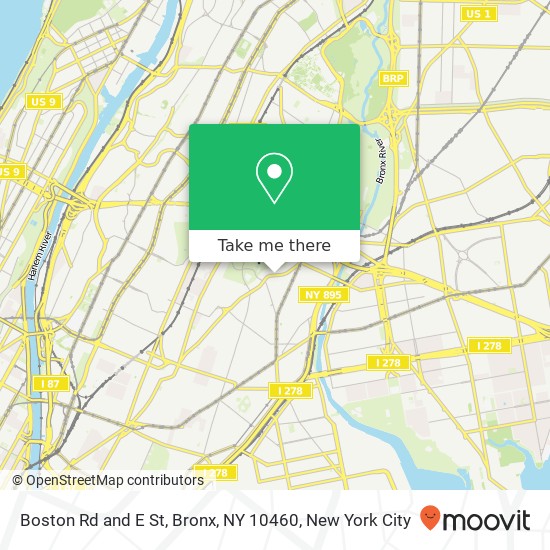 Boston Rd and E St, Bronx, NY 10460 map