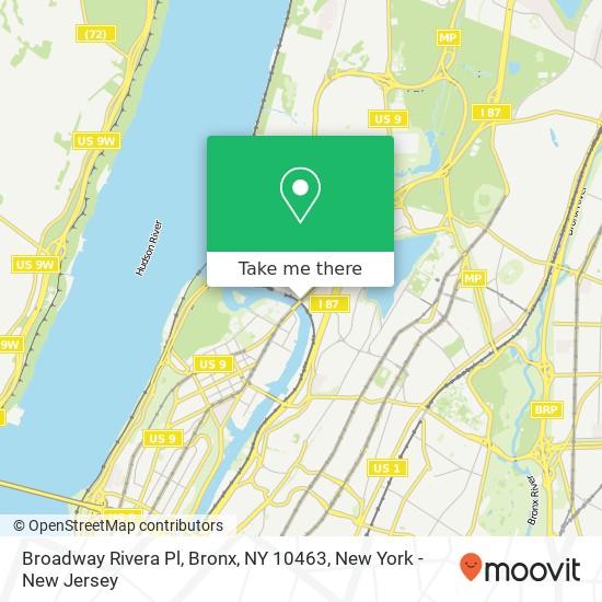 Mapa de Broadway Rivera Pl, Bronx, NY 10463