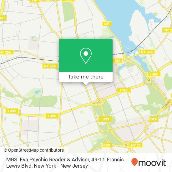 Mapa de MRS. Eva Psychic Reader & Adviser, 49-11 Francis Lewis Blvd