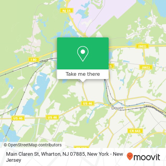 Mapa de Main Claren St, Wharton, NJ 07885