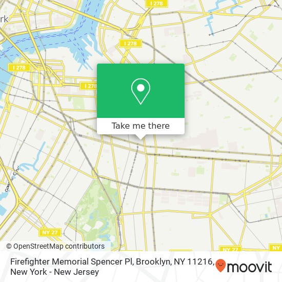 Firefighter Memorial Spencer Pl, Brooklyn, NY 11216 map