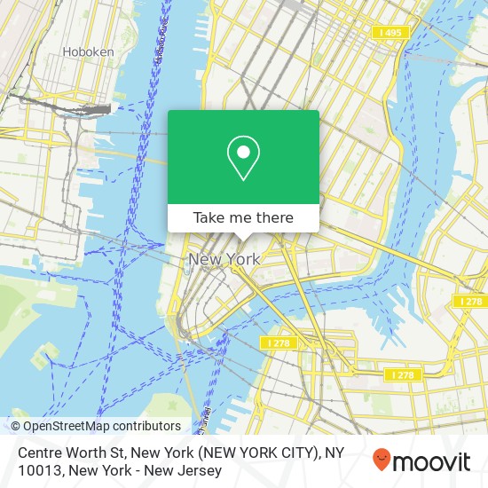 Mapa de Centre Worth St, New York (NEW YORK CITY), NY 10013