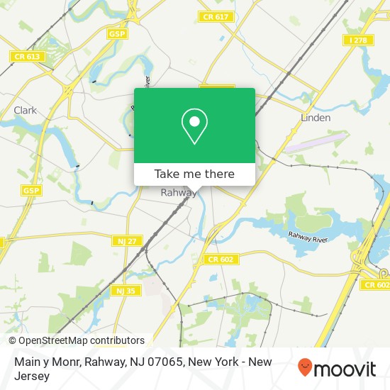 Mapa de Main y Monr, Rahway, NJ 07065