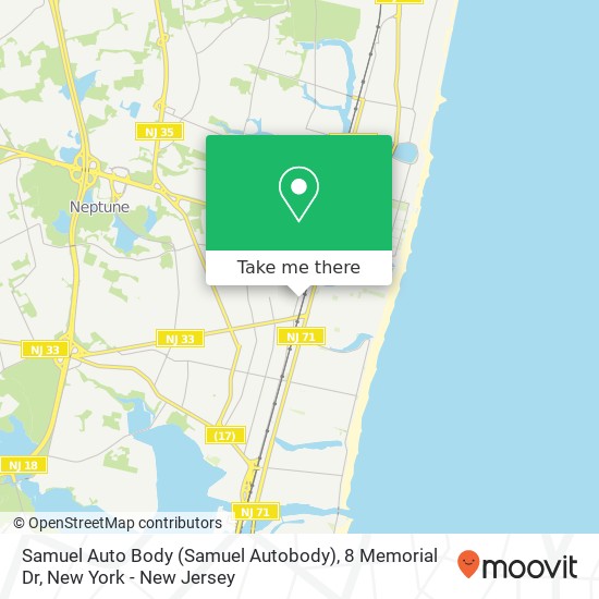 Mapa de Samuel Auto Body (Samuel Autobody), 8 Memorial Dr