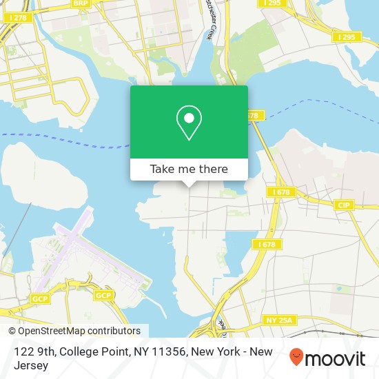 Mapa de 122 9th, College Point, NY 11356