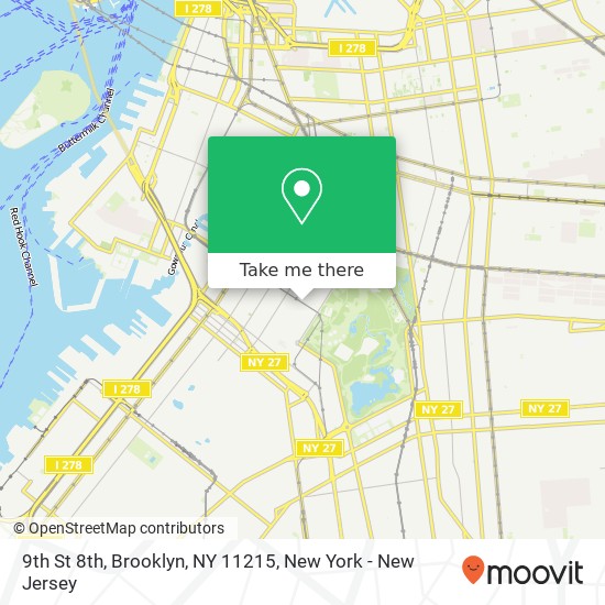 Mapa de 9th St 8th, Brooklyn, NY 11215