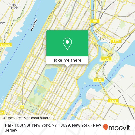 Mapa de Park 100th St, New York, NY 10029