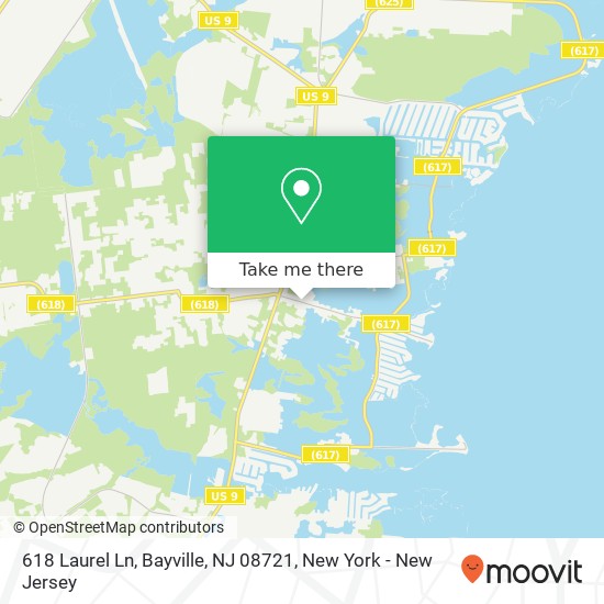 Mapa de 618 Laurel Ln, Bayville, NJ 08721
