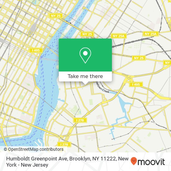 Mapa de Humboldt Greenpoint Ave, Brooklyn, NY 11222