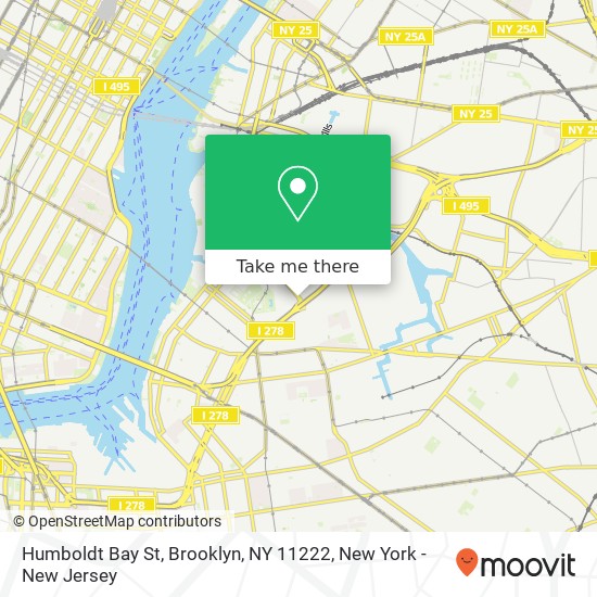 Mapa de Humboldt Bay St, Brooklyn, NY 11222
