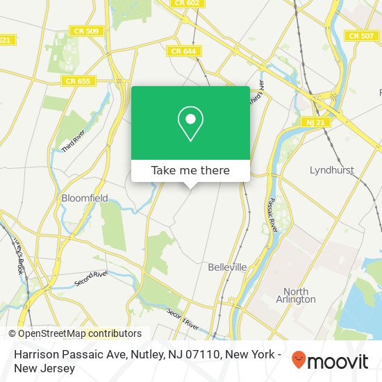 Harrison Passaic Ave, Nutley, NJ 07110 map