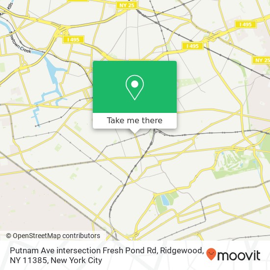 Mapa de Putnam Ave intersection Fresh Pond Rd, Ridgewood, NY 11385