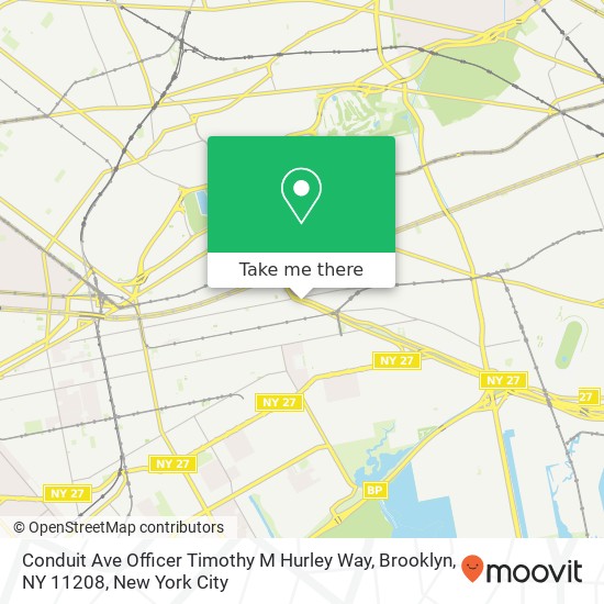 Mapa de Conduit Ave Officer Timothy M Hurley Way, Brooklyn, NY 11208