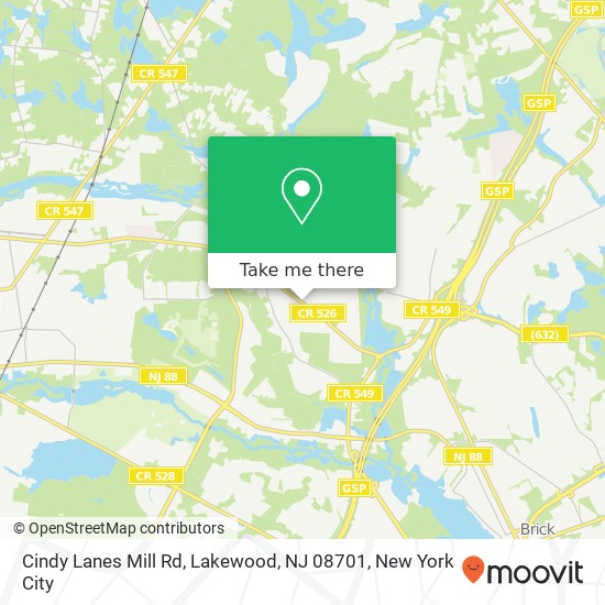 Cindy Lanes Mill Rd, Lakewood, NJ 08701 map