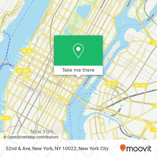 52nd & Ave, New York, NY 10022 map