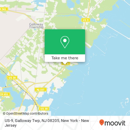Mapa de US-9, Galloway Twp, NJ 08205