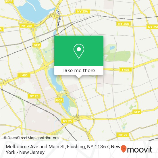 Mapa de Melbourne Ave and Main St, Flushing, NY 11367