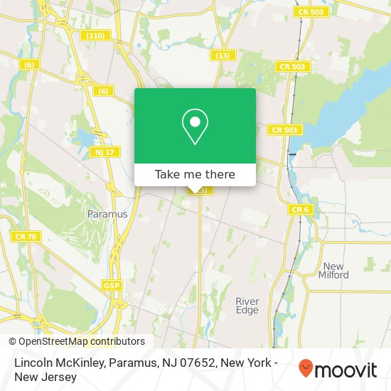 Mapa de Lincoln McKinley, Paramus, NJ 07652