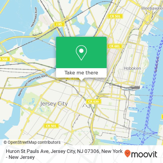 Mapa de Huron St Pauls Ave, Jersey City, NJ 07306