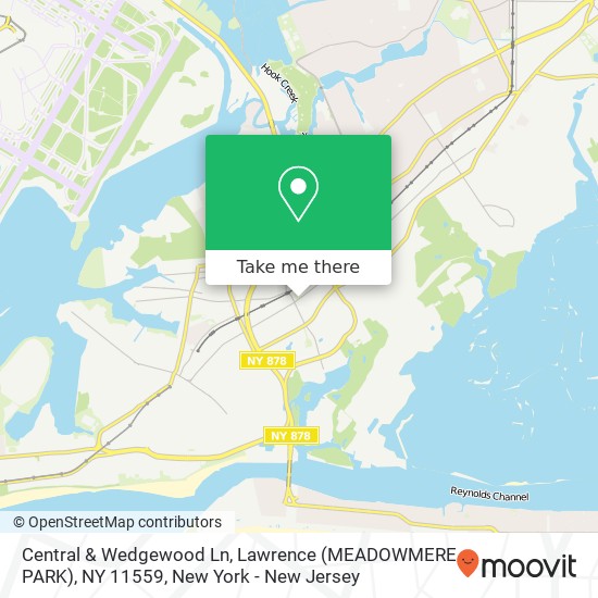 Central & Wedgewood Ln, Lawrence (MEADOWMERE PARK), NY 11559 map