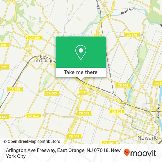 Arlington Ave Freeway, East Orange, NJ 07018 map