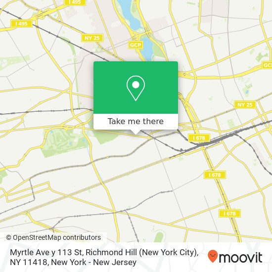 Mapa de Myrtle Ave y 113 St, Richmond Hill (New York City), NY 11418