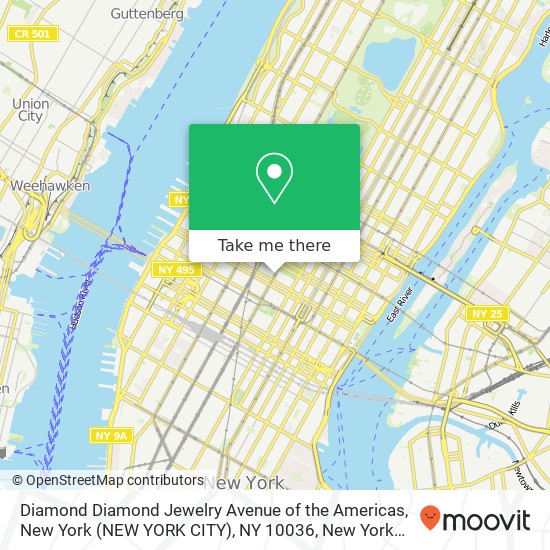 Mapa de Diamond Diamond Jewelry Avenue of the Americas, New York (NEW YORK CITY), NY 10036