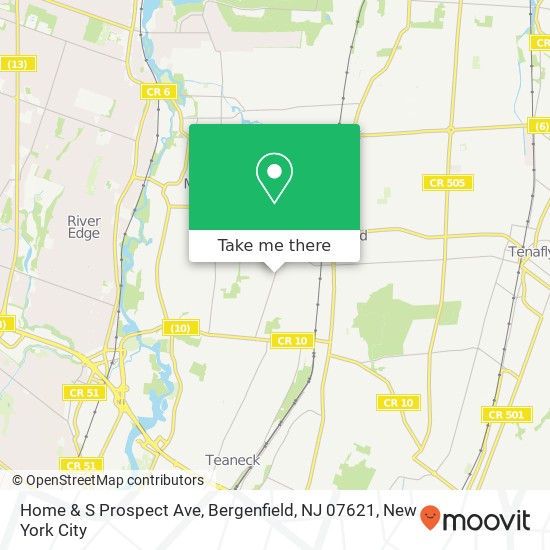 Mapa de Home & S Prospect Ave, Bergenfield, NJ 07621