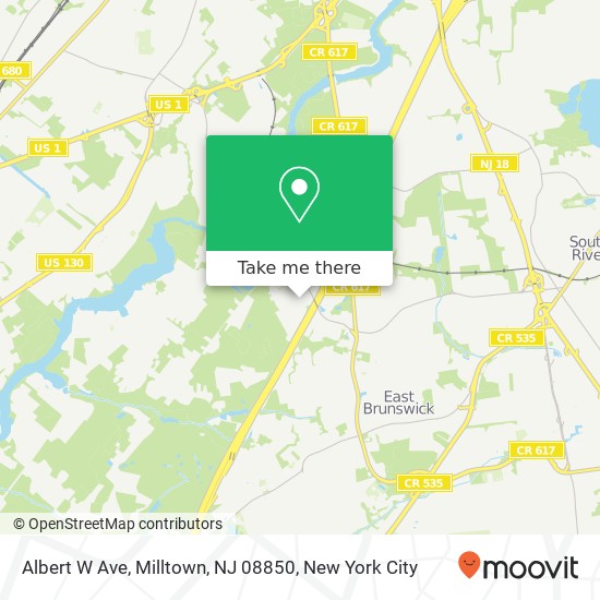 Mapa de Albert W Ave, Milltown, NJ 08850