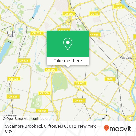 Sycamore Brook Rd, Clifton, NJ 07012 map