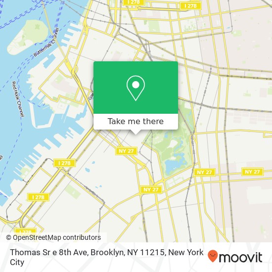 Mapa de Thomas Sr e 8th Ave, Brooklyn, NY 11215