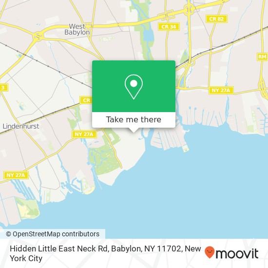 Mapa de Hidden Little East Neck Rd, Babylon, NY 11702