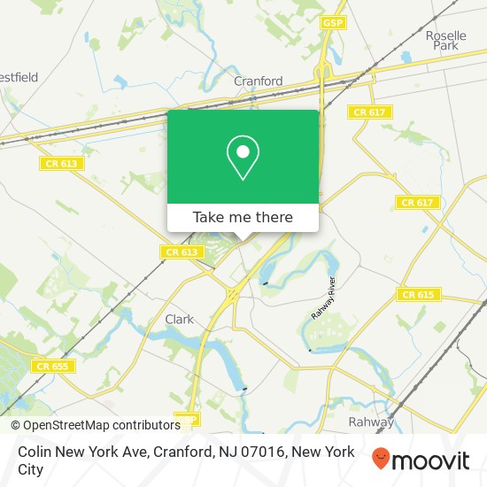 Colin New York Ave, Cranford, NJ 07016 map