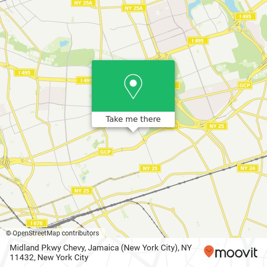 Mapa de Midland Pkwy Chevy, Jamaica (New York City), NY 11432