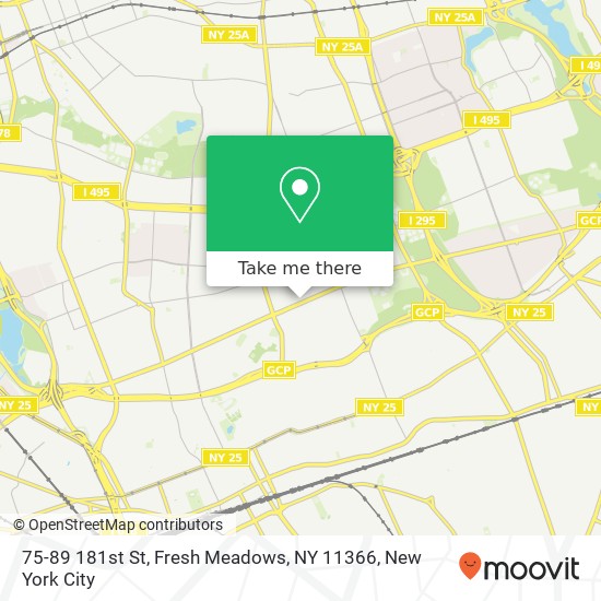 Mapa de 75-89 181st St, Fresh Meadows, NY 11366