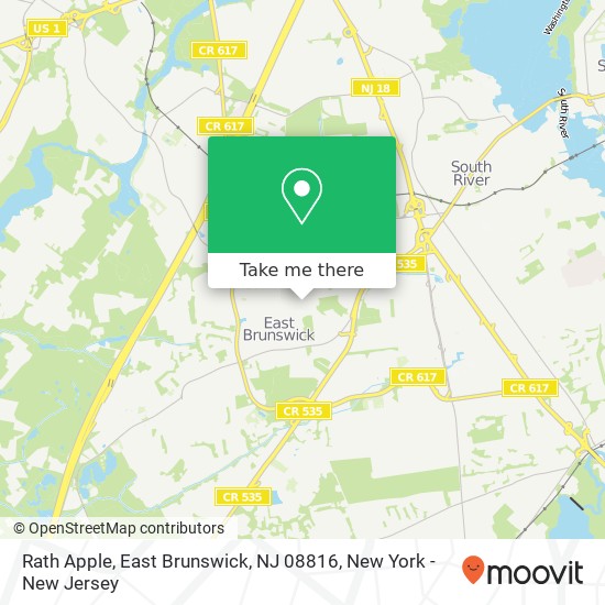 Mapa de Rath Apple, East Brunswick, NJ 08816