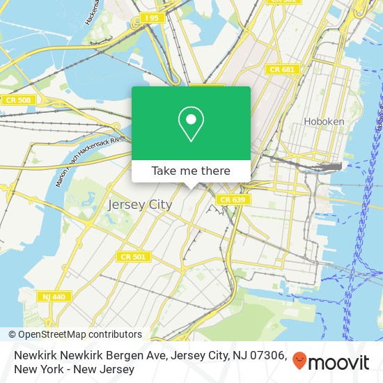 Mapa de Newkirk Newkirk Bergen Ave, Jersey City, NJ 07306