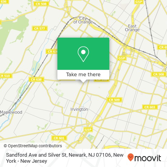 Mapa de Sandford Ave and Silver St, Newark, NJ 07106