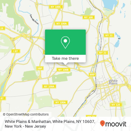 Mapa de White Plains & Manhattan, White Plains, NY 10607