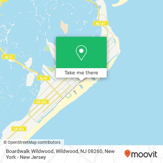 Mapa de Boardwalk Wildwood, Wildwood, NJ 08260