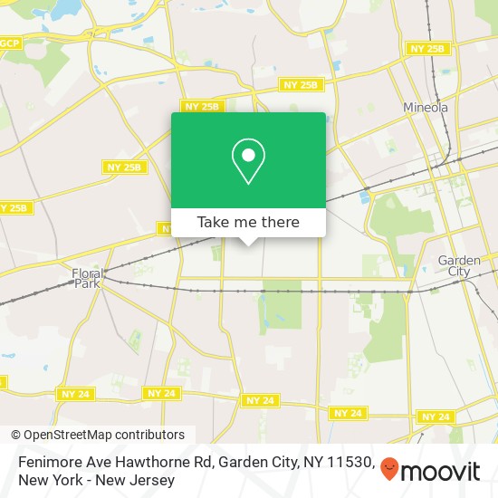 Mapa de Fenimore Ave Hawthorne Rd, Garden City, NY 11530
